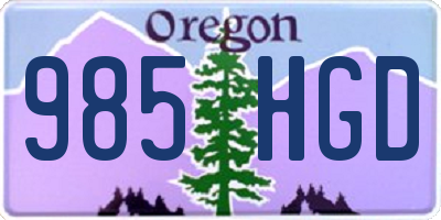 OR license plate 985HGD