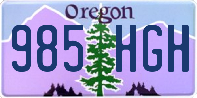 OR license plate 985HGH