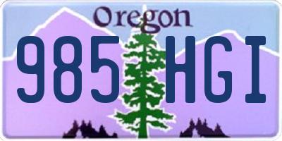 OR license plate 985HGI