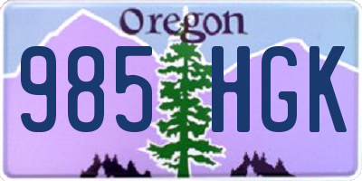OR license plate 985HGK