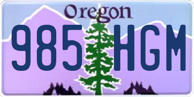 OR license plate 985HGM