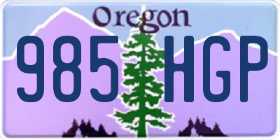 OR license plate 985HGP