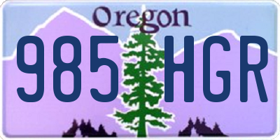 OR license plate 985HGR