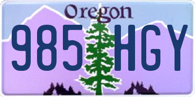 OR license plate 985HGY