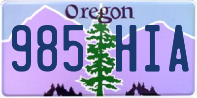 OR license plate 985HIA