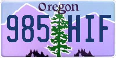 OR license plate 985HIF