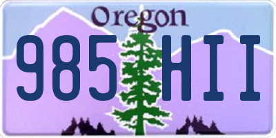 OR license plate 985HII