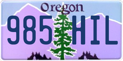 OR license plate 985HIL
