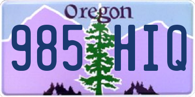 OR license plate 985HIQ
