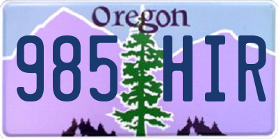 OR license plate 985HIR