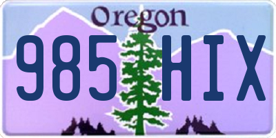 OR license plate 985HIX