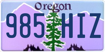 OR license plate 985HIZ