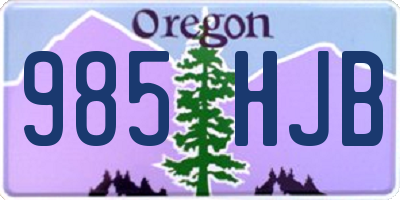OR license plate 985HJB