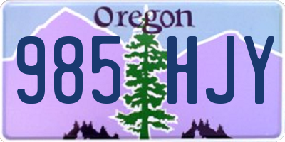 OR license plate 985HJY