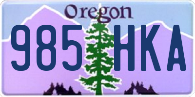 OR license plate 985HKA