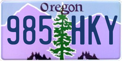 OR license plate 985HKY