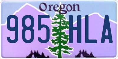 OR license plate 985HLA