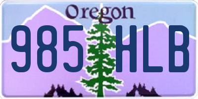 OR license plate 985HLB