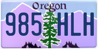 OR license plate 985HLH