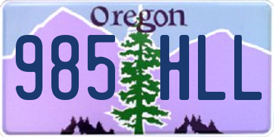 OR license plate 985HLL