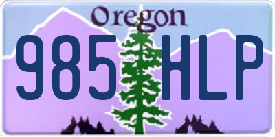 OR license plate 985HLP