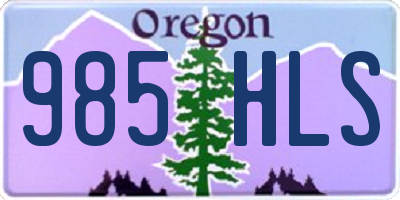 OR license plate 985HLS