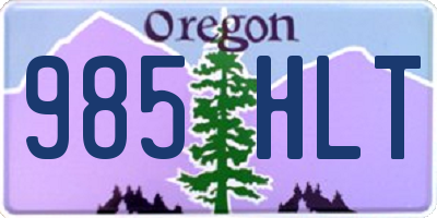 OR license plate 985HLT