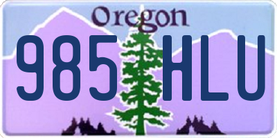 OR license plate 985HLU