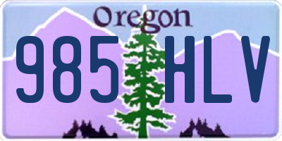 OR license plate 985HLV