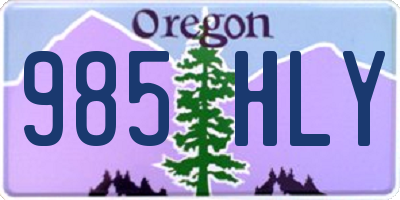 OR license plate 985HLY