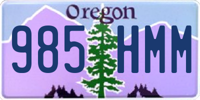 OR license plate 985HMM