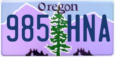 OR license plate 985HNA