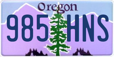 OR license plate 985HNS