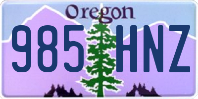 OR license plate 985HNZ