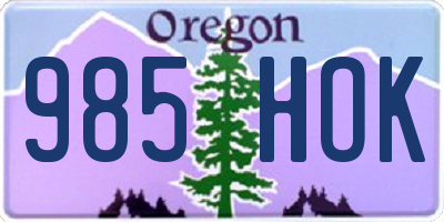 OR license plate 985HOK