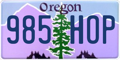 OR license plate 985HOP