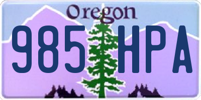 OR license plate 985HPA