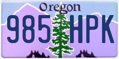 OR license plate 985HPK