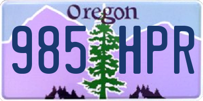 OR license plate 985HPR
