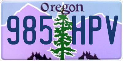 OR license plate 985HPV