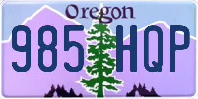 OR license plate 985HQP