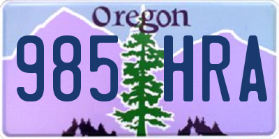 OR license plate 985HRA