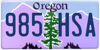 OR license plate 985HSA