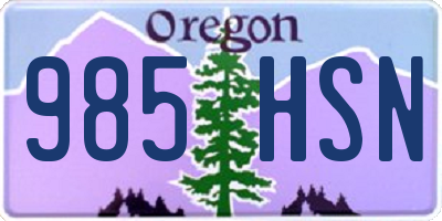 OR license plate 985HSN