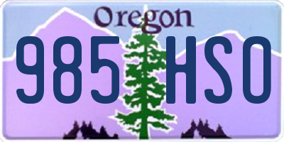 OR license plate 985HSO