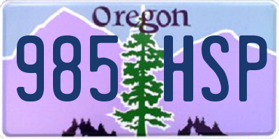 OR license plate 985HSP