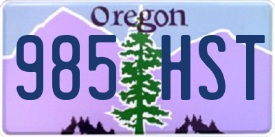 OR license plate 985HST