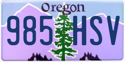 OR license plate 985HSV