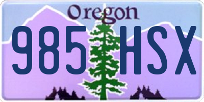 OR license plate 985HSX