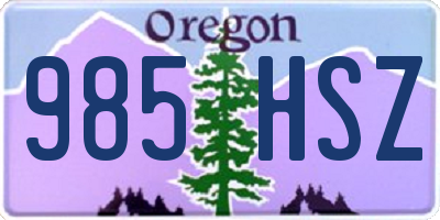 OR license plate 985HSZ